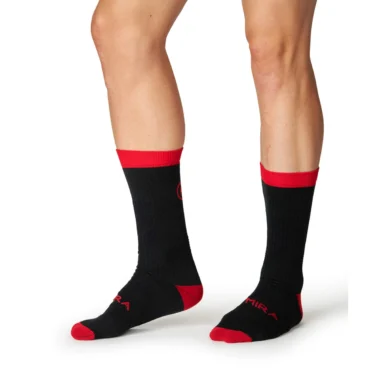 kymira infrared crew socks black red
