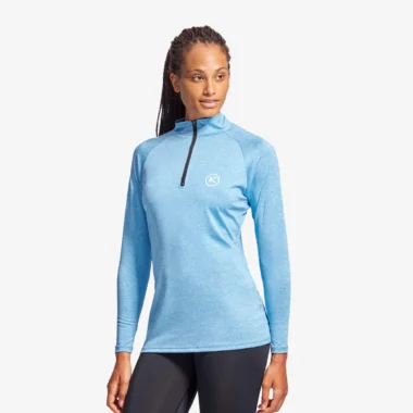 kymira infrared womens charge 14 zip top long sleeve in blue